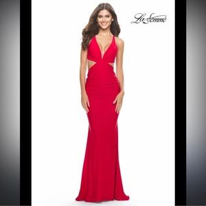 LA FEMME Red formal cutout dress - size 4